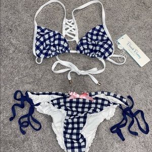Rare HTF Beach Bunny Gingham Bikini Set